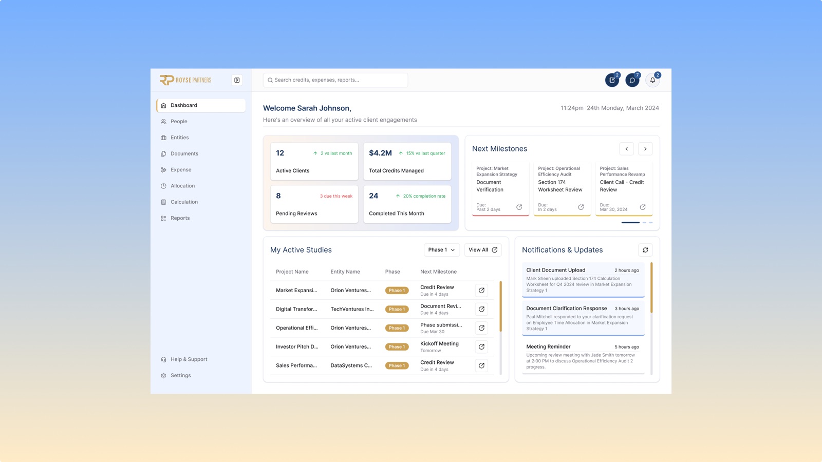 Overview — engagement dashboard