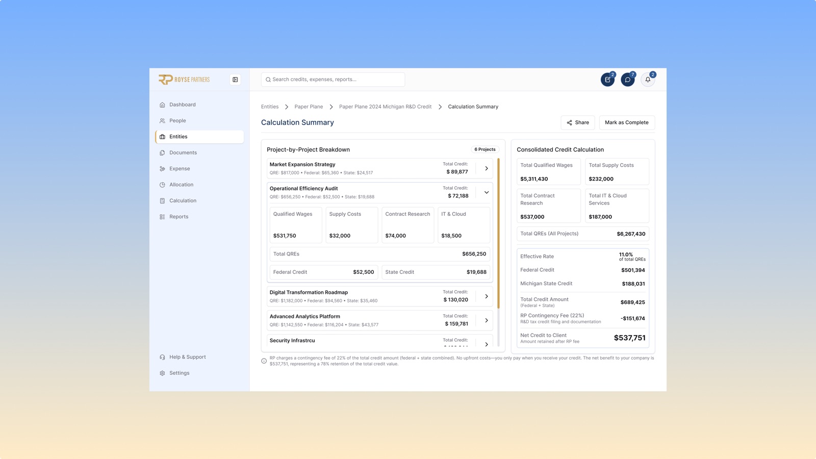 Project qualification workflow
